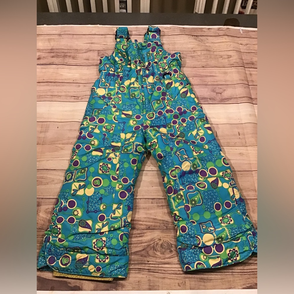 Dragon flies flowers snow bib pants suit pantss suit overalls girls size 4/s